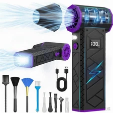 Electric Air Duster Turbo Fan,180000 RPM, 4-Gear Blower with Built-in Flashlight