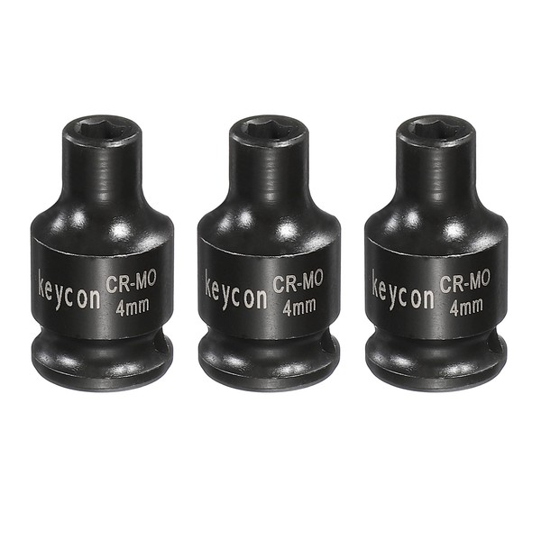 3-Teiliger Satz 6-Kant Flach-Stecknuss 1/4 Zoll Antrieb 4Mm FüR CR-MO Stahl-image