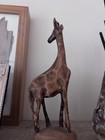 Wooden Giraffe Figurine Statue Hand Carved Painted African Safari 8” Tall — photo 3