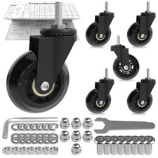 6 Pack Creeper Wheels 2.5 Inch Heavy Duty Swivel Caster Wheel Replacement