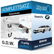 G.D.W. Anhängekupplung abnehmbar und TOWTEC E-Satz 13polig für BMW 3er Limo. 14-