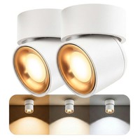 2X Ayona Aufbauspot Schwenkbar IP54 Led GU10 5W Drei Lichtmodi Deckenlampe Lampe