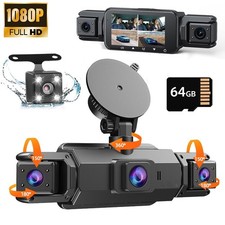 360 Degree View 4 Channel Dash Cam Front and Rear Inside Left Right Dash Camera