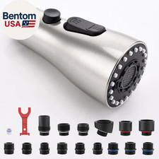 Pull down Kitchen Faucet Sprayer Head Replacement Part with 15 Adapters, 3 Funct