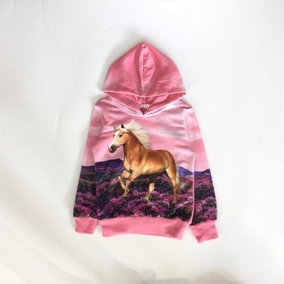 Squared & Cubed Mädchen Hoodie Pferde pink Kapuzenpulli F45