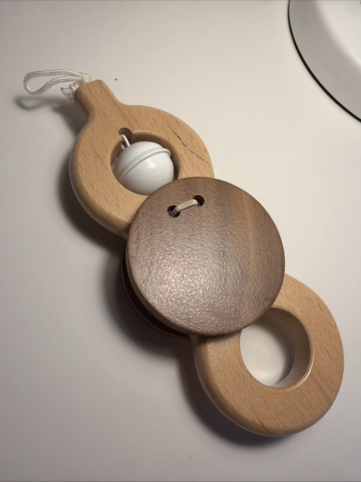 Lovevery Play Mat Gym Wooden Batting Ring Bell Toy Replacement Part Wood Hanging