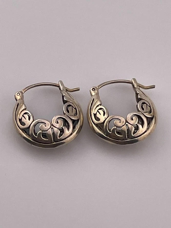 PENDIENTES ARO FILIGRANA PLATA ESTERLINA 925 SILPADA P1136 3.4" SUROESTE 3476 Foto 4 de 4