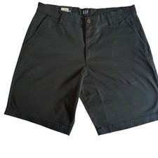 New, Gap Mens Size 34 Black Flat Front Casual Chino Golf Preppy Walking Shorts