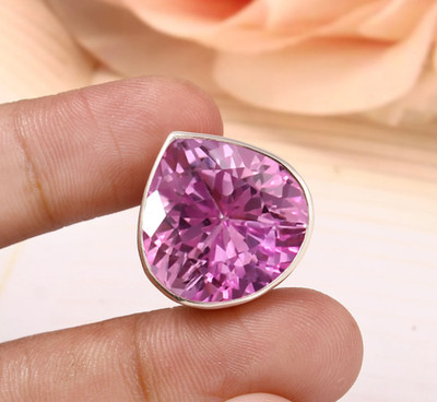 15 Ct Certified Treated Amazing Pink Diamond Solitaire Pendant In 925 Silver