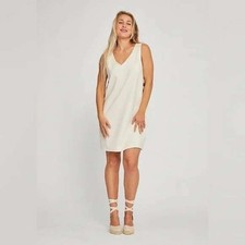 Betabrand Women's Sleeveless V-Neck Admiral Button Shift Dress XL