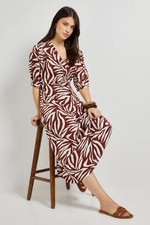 Dorothy Perkins Zebra Midi Dress Womens Daywear Dresses