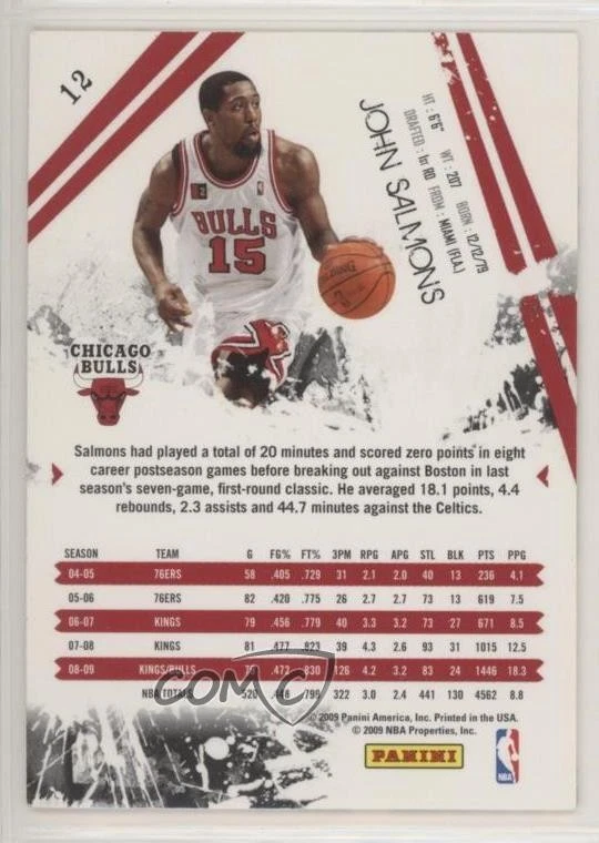 2009-10 Panini Rookies & Stars John Salmons #12 - Image 2 of 2