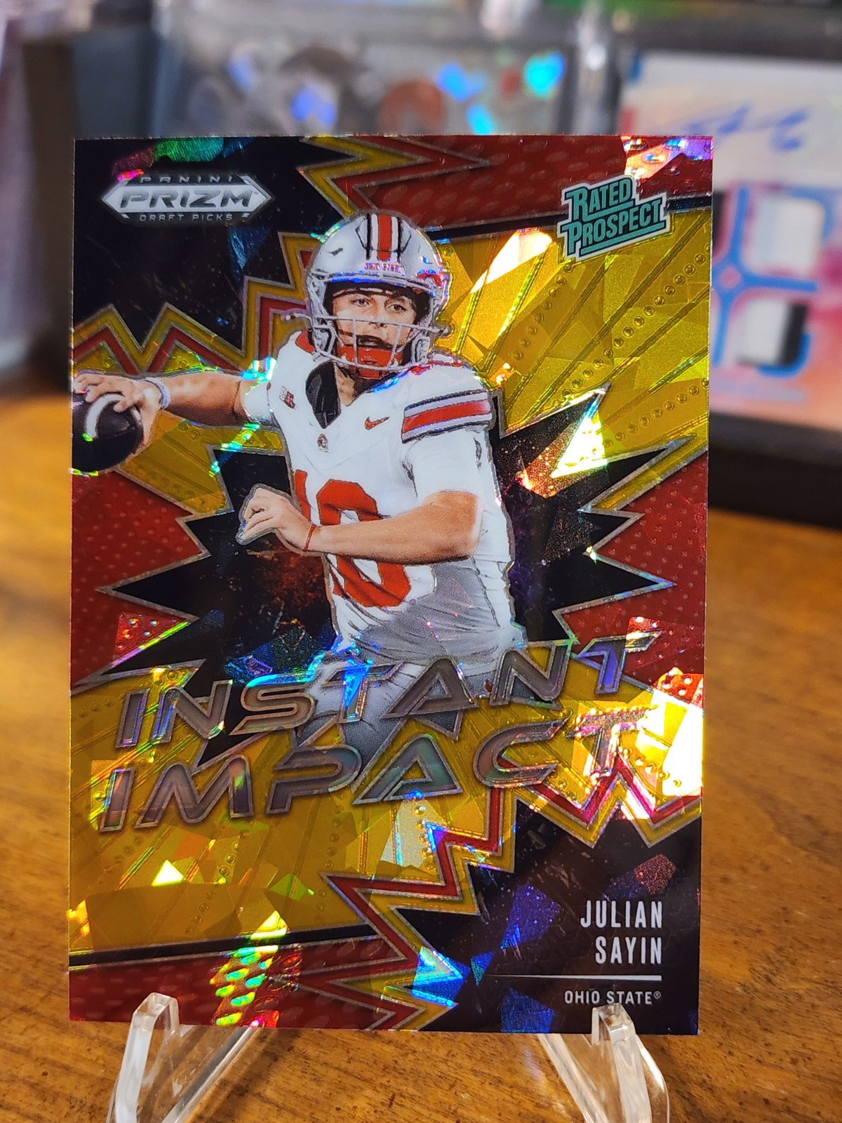 2025 Panini Prizm Draft Picks - Instant Impact Julian Sayin #II-JSN Gold Ice...