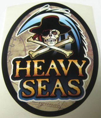 HEAVY SEAS 3X4 Beer STICKER with Pirate, Heavy Seas Brewery, Baltimore, MARYLAND
