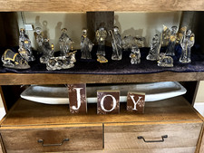 Gorham Crystal Nativity Set Complete - Ox - Angel of Light - Inn Keeper - Ram