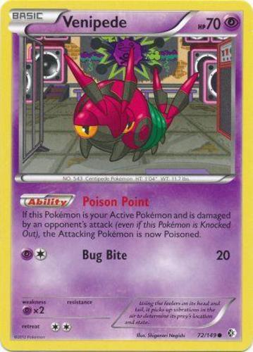 Pokemon - Venipede - 72/149 - Common - BW - Boundaries Crossed - NM