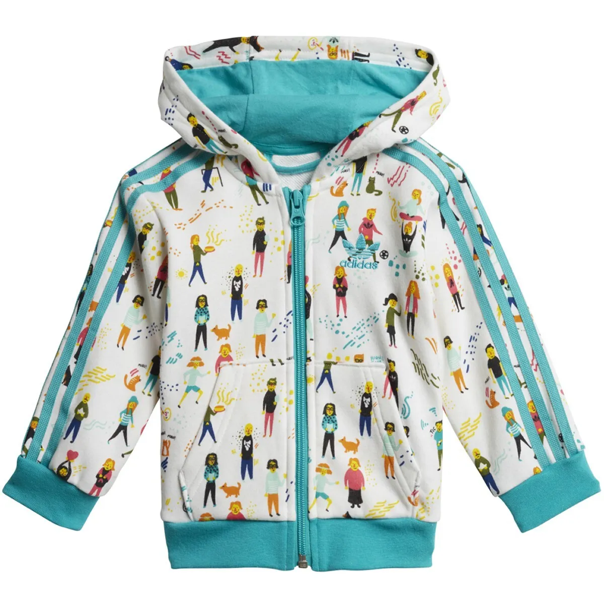 Toddler Infants Originals Aqua & Set Hoodie Adidas | eBay Multicolor-Hi-Res ED7706