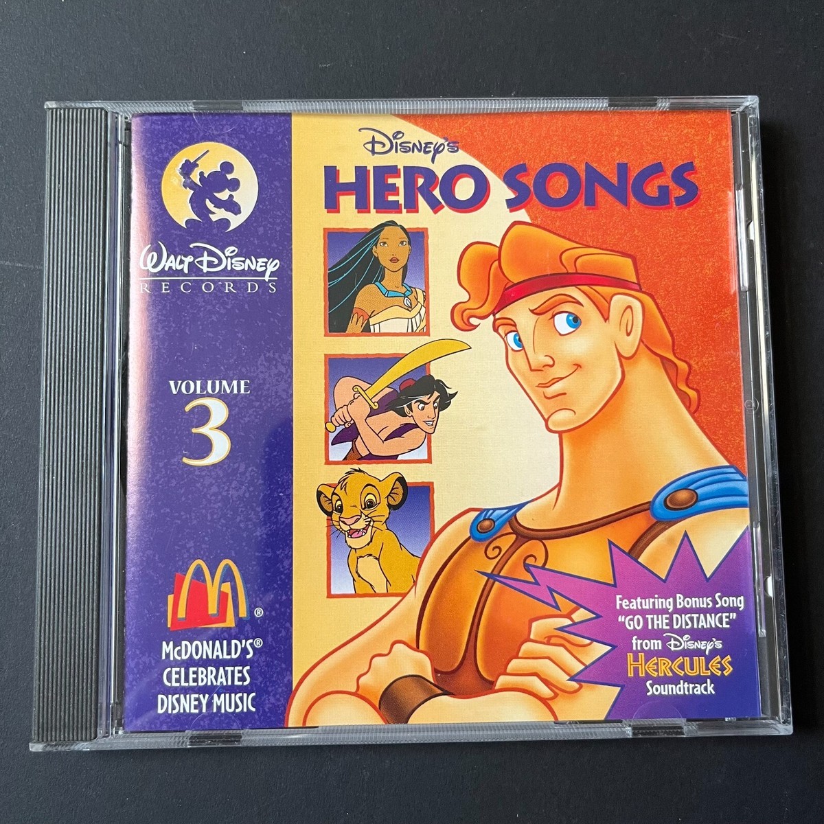 Disney's Hero Songs Volume CD 1996 Lion King, Hercules No Scuffs