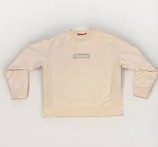 Rare Supreme FW18 Cream Box Logo Bogo Crewneck Size Large 2018 Sweatshirt