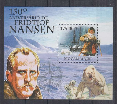 mozambique - mnh - 2011 - famous peope - fridtjof nansen - bl