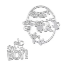 Baby Boy Metal Cutting Dies Stencil Template Molds, Embossing Tool Die Cuts f...