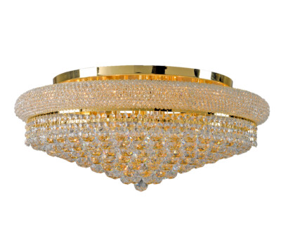 Primo Collection 10-Light 20x10 Flush Mount Crystal Ceiling Light in Gold