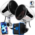 Waterproof Bluetooth Motorcycle Amplifier Stereo Speaker USB Radio System Harley