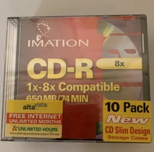 New Imation CD-R 1X-12X 700MB 80Min 10 Pack Sealed