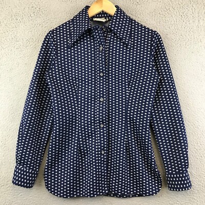 1970S Chapter Two COLLARED POLKA DOT BLOUSE size S