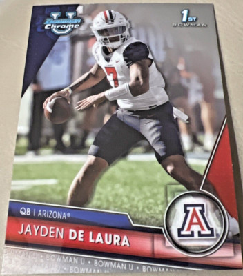 2023 Bowman Chrome University #30 Jayden De Laura Rookie Arizona Wildcats RC