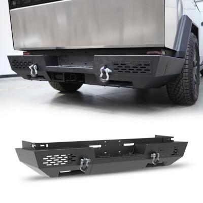 Steel Rear Bumper w/Shackles For 2024-2025 Tesla cybertruck Powder-Coated 2 in 1