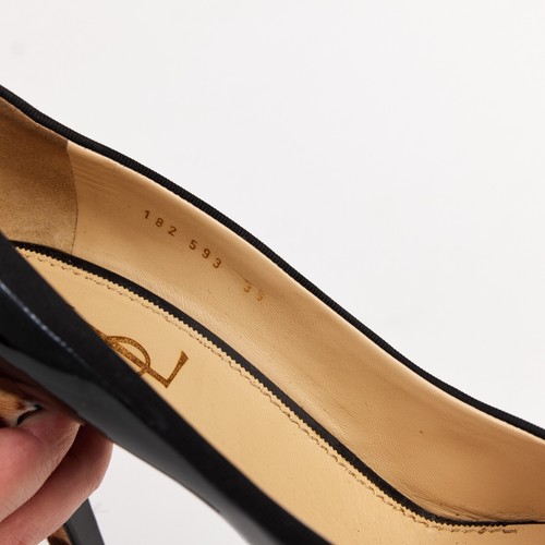 Yves Saint Laurent YSL Pumps Black Patent Leather Heels Size EU 39 / US 9 - Picture 5 of 6