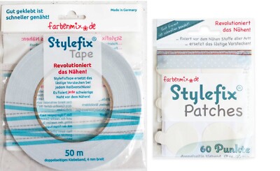 Stylefix Farbenmix 4mm breit, 50 m doppelseitiges Klebeband (0,12 /m) / Patches
