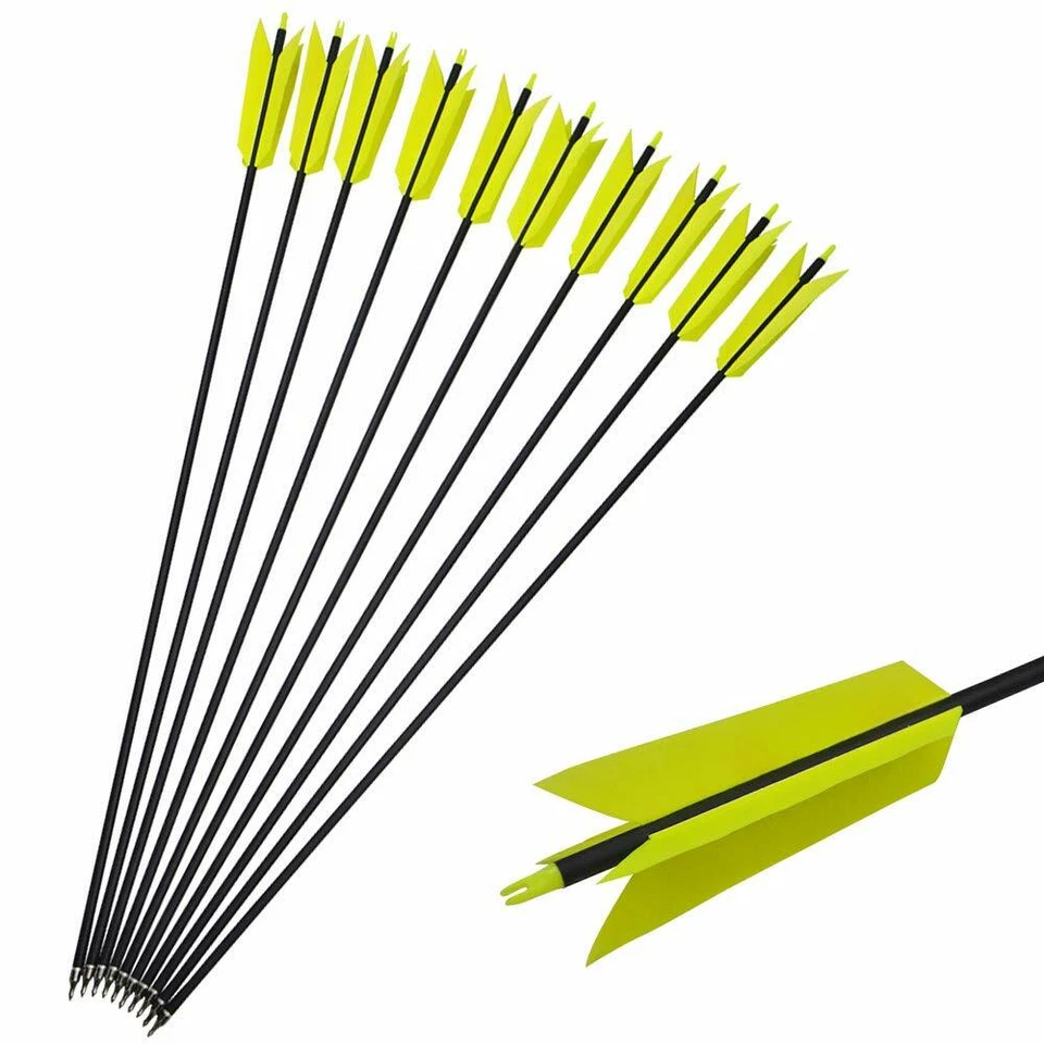 30" Carbon Arrow SP500 FLU-FLU Turkey Feather Target Recurve Bow Archery Hunting - Image 4 of 4