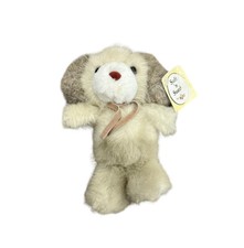 7  Vtg RUSS BERRIE PLUSH STUFFED DUNHILL TAN BEIGE Soft N Suede PUPPY NO.326