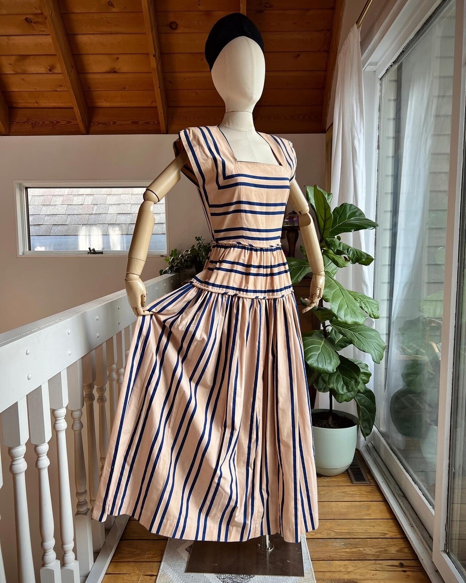 ワンピース Mid 1950s Vintage Brown Cotton Dress il_1080xN.3959402836_428i.jpg