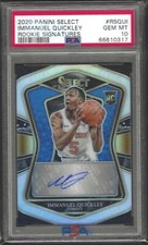 IMMANUEL QUICKLEY 2020-21 PANINI SELECT SILVER PRIZM AUTO RC /249 PSA 10 POP 6