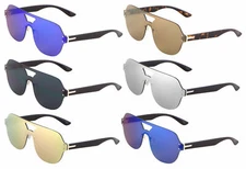 RIMLESS OVERSIZED ONE PIECE LENS AVIATOR SUNGLASSES RETRO SPORT DESIGNER FASHION