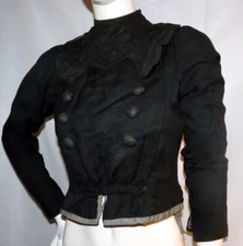 Antique c.1900 French Wool & Silk BODICE Blouse From Paris Victorian Edwardian