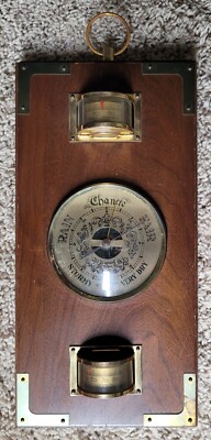 Vintage Barometer Thermometer Hygrometer Weather Station Wuersch Fall River Mass