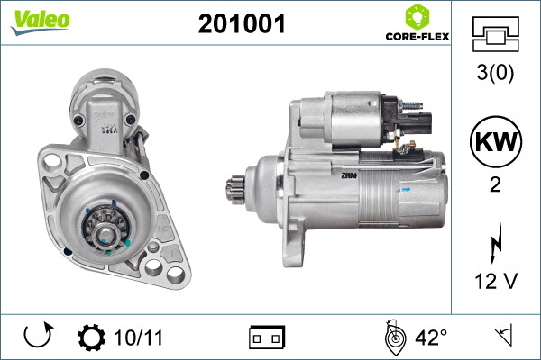 VALEO 201001 Starter for AUDI,SEAT,SKODA,VW