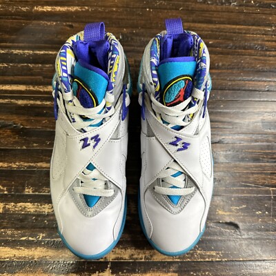 Air Jordan 8 Women's Retro White Aqua Double Strap Shoes CI1236