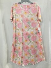 Flora Nikrooz Women's Nightgown Sleep Dress Pink Floral Print Ribbed SZ S, M New
