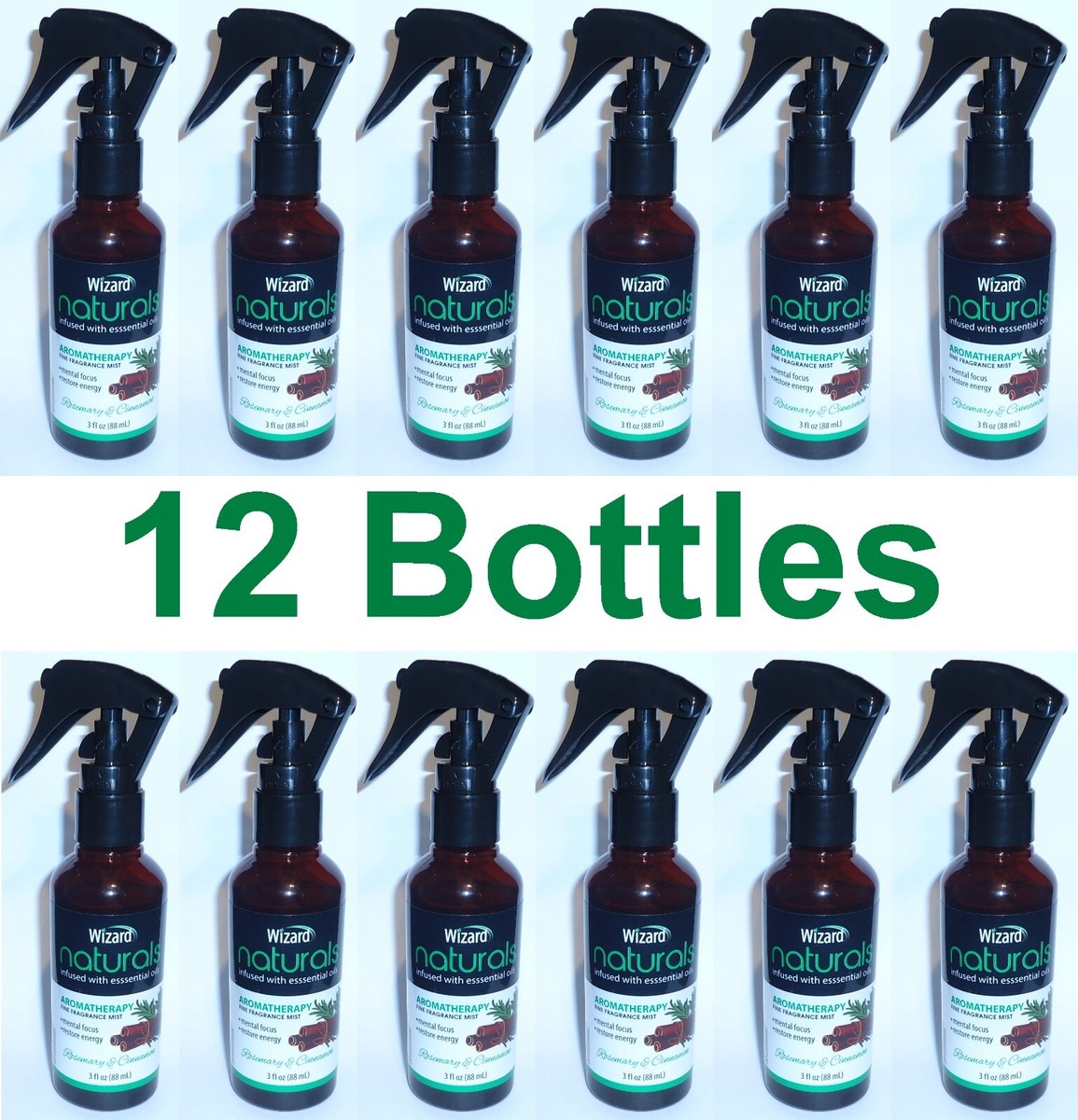 12 Wizard Naturals Fine Fragrance Mist Essential Oils Rosemary