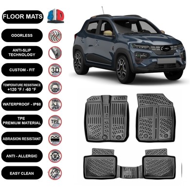 Floor Mats Liner Fits Dacia Spring Electric (2021-2024) Waterproof 4D Molded x4