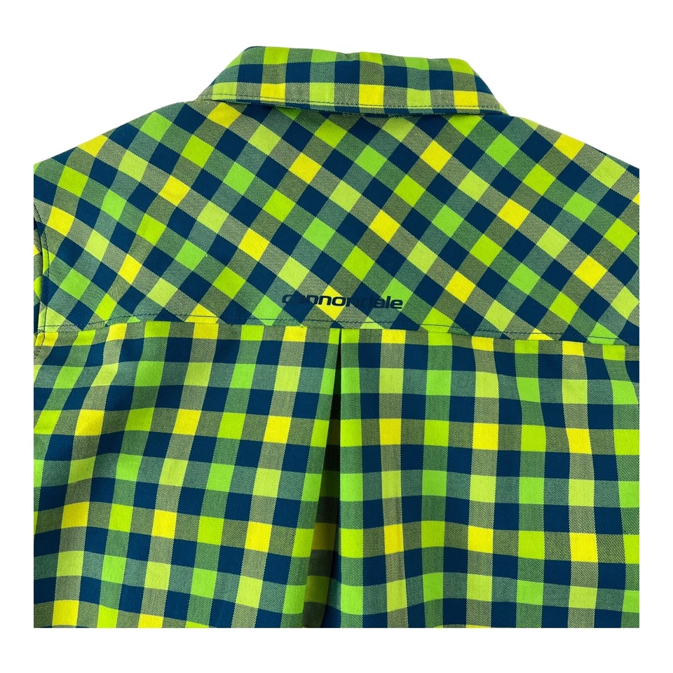 Sugoi Cannondale verde y azul a cuadros mezcla de poliéster a presión para mujer talla mediana M Foto 4 de 4