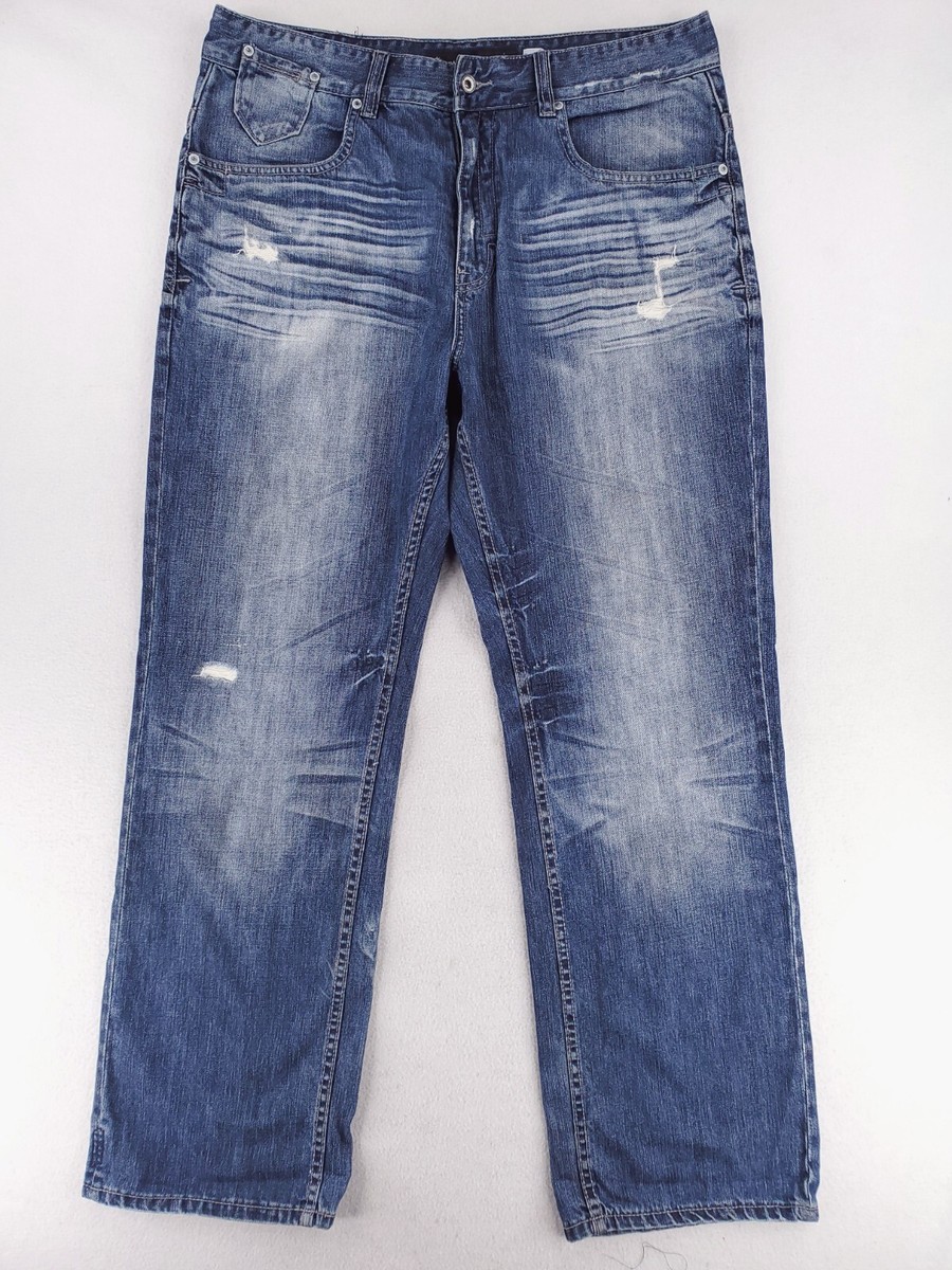 パンツ 90s Roca wear wide baggy denim pants Vintage 90s Y2K Rocawear Denim Parachute Pants 40x34 Baggy