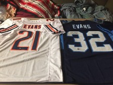 Darrynton Evans Signed Bears & Titans XL Custom Jerseys - OK / Beckett Holograms