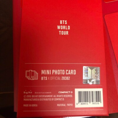 BTS ジョングク　LOVEYOURSELF ミニフォトカード　8枚セット BTS Love Yourself World LY Tour Official Mini Photo Card PC
