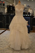 Essense of Australia organza ballgown w/ ruffled skirt & ruched strapless bodice